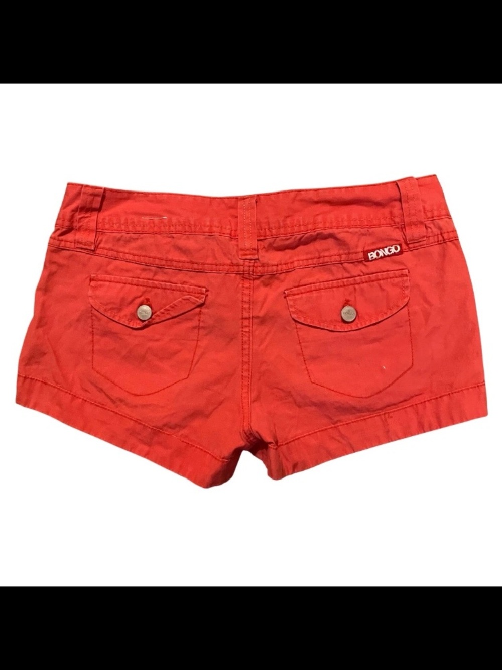 Bongo Size 9 Pink Low Rise Shorts Back Pocket Flaps Ramie Blend Y2K - Picture 2 of 8